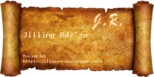 Jilling Róza névjegykártya